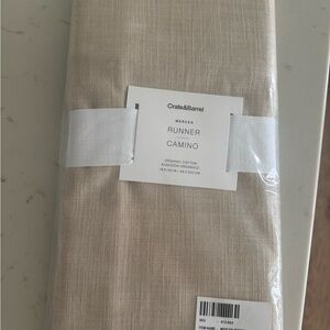 Crate&Barrel Natural Linen Table Runner